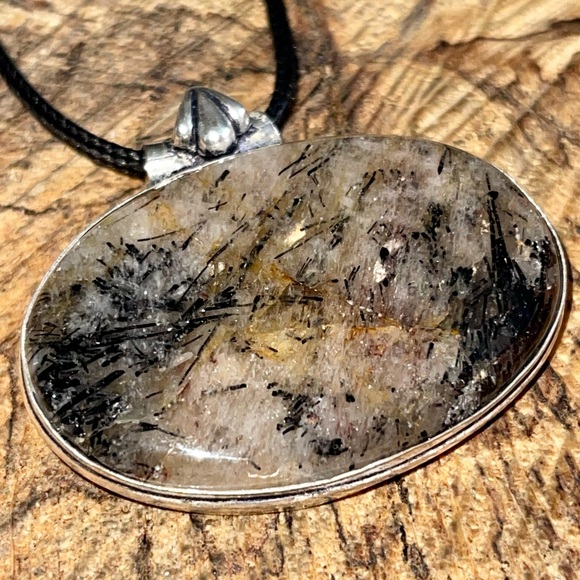 Beautiful Black Rutile Quartz Pendant - Picture 7 of 14